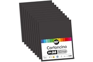 perfect ideaz 50 fogli cartoncino per foto colori neri, formato DIN-A4, colorazione integrale, spessore 300g/m², fogli di alta qualità