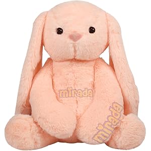 Mirada Cute Peach Bunny Soft Toy for Girls/Kids | Huggable Rabbit with Long Ears | Soft Stuffed Plush Animal | - 35cm