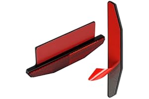 evermotor Reflektor motocyklowy z certyfikatem E4, reflektor motocyklowy, tylne kocie oczy, z aluminiową płytką, samoprzylepne, uchwyt tablicy rejestracyjnej, 2 sztuki