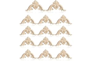 TPZORJX 14pcs Holz Geschnitzte Ecke Onlay Applique, Ornament Wandornamente Holz Applique, Lange Holzschnitzerei Applikation Deko, für Tür, Schrank, Wand, Dekoration des Hauses (4CM*4CM)
