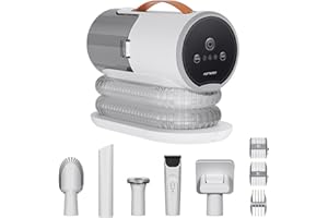 ‎ASTROPET AstroPet elektronische Hundeschermaschine mit Staubsauger, Leise Schermaschine mit 5 Pflegewerkzeugen für Hunde und Katzen, 2 l Staubbehälter