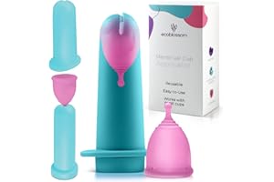 Ecoblossom Menstrual Cup Applicator Tool - Comfortable & Easy Insertion - Hygienic & Reusable - Compatible with Most Period Cups - Teal (Must be Used with Lubricant)