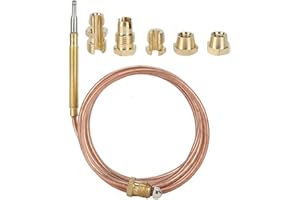 BORDSTRACT Termocoppia per camino a gas, sensore termoaccoppiatore a gas universale Filettatura M9x in metallo(600mm)