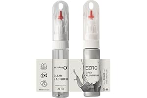 SD COLORS Cepillo de retoque de aluminio gris EZRC de 20 ML para reparación de arañazos (pintura + laca).