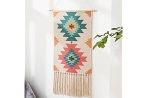 BMIDRUT Arazzo da appendere alla parete in macramè, stile bohémien, decorazione artistica per la casa, per appartamenti, dormitori, porte, 50 x 85 cm (C6)