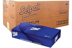 SELPAK Professional Facial Tissue Bulk - 24 Tissue Box x 50 White, 3ply 21x18 cm in Each - Sustainable Tissues Box Multipack - Absorbent, Soft and Hygienic Tissue Paper for Daily - Commercial Use