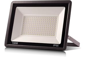 Yinet-EU Projecteur LED 150W, Eclairage Extérieur LED 15000LM Sécurité Haute Lumière Spot LED Exterieur 6000K Blanc Froid LED Floodlight Imperméable IP66 Spotlight pour Jardin, Cour, Garage, Terrasse