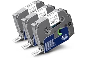 Welabel 3X Compatible Label Tape Replacement for Brother Heat Shrink Tube HSe-221 HSe221 8.8mm for Brother P-Touch PT-E560BTVP PT-E100 PT-E110 PT-E300 PT-E500 PT-E550W PT-D600 PT-H200, Black on White
