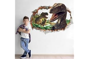 Runtoo Adesivi Murali Dinosauri 3d Adesivi da Parete Animali Cameretta Ragazzi Decorazioni Muro Camera da Letto Bambini