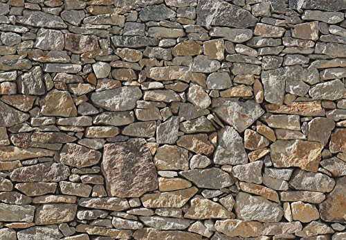 KOMAR Vlies-Fototapete Stone Wall, 368 x 254 cm / 8-tlg. - 2
