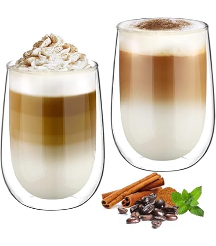 Barista Napoli 2 Bicchieri per Cappuccino Con Doppio Strato Di