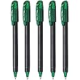 Pentel Energel BL417 Roller Gel Pen | Quick Drying & Smudge-Proof Ink | 0.7mm Smooth Metal Tip | Set Of 5 Pens, Green Ink