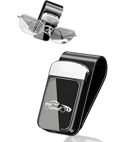 Set Di 2 Supporti Per Occhiali Da Sole Auto – Clip Girevole 180° Per Visiera E Bocchetta, Porta Carte E Bollette - 4