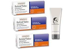 Schlaftabs Ratiopharm Sparset - 3 x 20 Tabletten - inkl. einer pflegenden Handcreme der Rathaus Apotheke, 60.0 stück