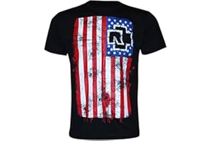 Rammstein T-Shirt Amerika schwarz, Offizielles Band Merchandise Fan Shirt mit Brust- und Rückendruck
