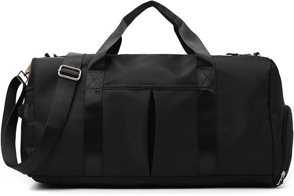 Elonglin Duffel Bag Sac a Main Bandoulière De Sport avec Compartiment à Chaussures Séparé Pour Voyage, étanche, Grande Capacité Pour Gym Piscine Fitness Vacances, Mixte Adulte 20-35L Noir