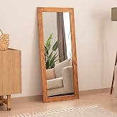 Dfn Wood Masif Ahşap Dikd&ouml;rtgen Dekoratif Duvar Salon Ofis Boy Aynası 100x40 Cm