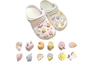 MUVONZI 12 Stück Crocs Anstecker, Schuhschmuck, Schuh Charms Shoe Schuhanstecker, für Crocs Anstecker Glitzer, Schuhanhänger, für Charms Glitzer, PVC Shoe Charm für Mädchen Frauen Kinder