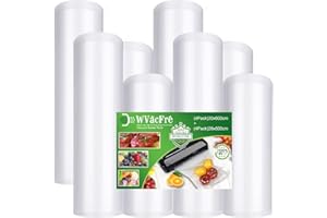 ‎WVACFRE WVacFre 8 Folienrollen (4)20x600cm und (4)28x600cm Vakuumierrollen für Lebensmittel,BPA-Frei Vakuumierbeutel Sous Vide Beutel Folien für Vakuumierer und Folienschweißgeräte Geeignet