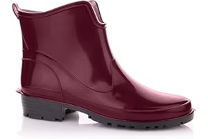 Lemigo Bottes en Caoutchouc Cheville Pour Femmes Bottes de Pluie Courtes Elke