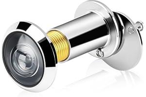 Debbery Door Viewer with Privacy Cover, Silver Door Spy Hole, 14mm Diameter 35-50mm, Peephole Viewer, Door Peephole Camera for Home Office Hotel