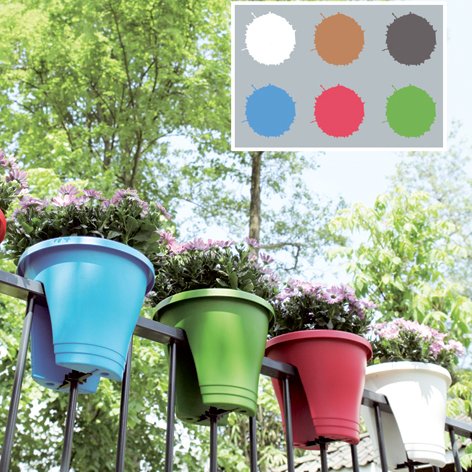 Preisvergleich Produktbild Geländer-Blumentopf, tonrot, 30 x 27 cm