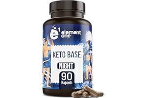 ‎E1 ELEMENT ONE Keto Base Night - 90 Kapseln für nächtliche Versorgung ohne Koffein - Keto Komplex mit Grüntee Extrakt, Ashwagandha, Magnesium, Vitamin B6 - beliebt bei Sportler, Fitness - ideal mit Keto Base Day