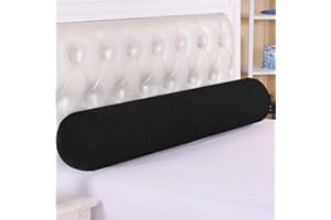 DG CATIEE Rundes zylinderförmiges Nackenrolle, Kopfteil, Nackenstütze, weich, bequem, Lendenwirbelstütze, Taillenkissen für Sofa, Couch, Bett, Lückenverschluss (15 x 60 cm, schwarz)