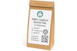 TRAMUNQUIERO L. reuteri + B. coagulans + L. gasseri | Joghurt Starter Set | SIBO-Joghurt nach Dr. Davis | Starterkulturen | 3er Pack