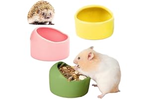 MANQYI 3 Stück Keramik Napf für Haustiere, Hamster Keramik Futterschalen, Kleintiere Keramik Futterschale, Keramische Hamster Futternapf, Anti-Biss Keramik Futterschalen für Meerschweinchen, Feeder