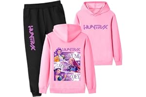 ZhanQuan Girls Tracksuit Boys Hoodies and Trousers 2Pcs Sets Cartoon Purple Kids Clothing