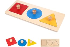 Ginddy Wooden Peg Puzzle Board,Geometric Shape Sorting & Colour Matching Toy for Toddlers 1-3 Years Early Learning Educational Baby Puzzles Preschool Hand-Eye Coordination Development Tool