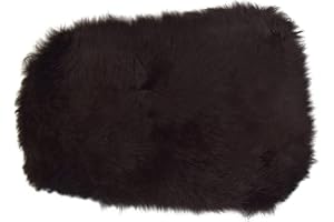 HAPPY FROG 2011 100% GENUINE SHEEPSKIN Chair Motorcycle Seat COVER with 2 Elastic Chrome Clips (Dark Brown - short hair)