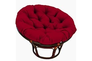 Yokbeer Large Round Papasan Chair Cushion, Thick Outdoor Rocking Chair Cushion, Rattan Hanging Basket Cushion, Egg Nest Replacement Pad (Color : Rot, Size : 90 * 90cm)