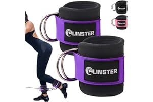 LINSTER R Chevillères Poulies Gym, 2 pièces de cheville pour poulie rembourrée Velcro pour câble machine à gluter et à jambes, accessoires de gymnastique pour femmes et hommes
