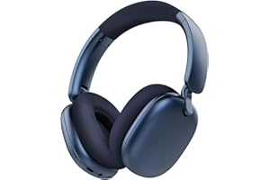 RORSOU Casque Audio C6 à réduction Active du Bruit, Casque Bluetooth Supra-auriculaire sans Fil, Design Pliable léger, Oreillettes Confortables avec Basses Profondes, avec Micro Bleu