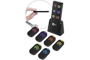 Esky Ultra Slim Key Finder, Remote Finders Locator with 80dB Sound and 6 Receivers, Wallet Tracker and Item Locators Beeper Tags for Finding Key, TV Remote, Wallet, Pets and Phone, Batteries Included