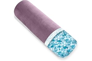 ‎AS AWESLING AS AWESLING Body Pillow for Adults, Full Body Pilllow for Sleeping, Long Round Cervical Pillow, Bolster Side Sleeper Pillow with Cover (lila-Memory Foam, 90 x 20 cm)
