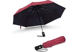 JIGUOOR Parapluies Pliants Femme,résistant au Vent Tempete Voyage Petit Parapluie Compact Automatique Anti-UV Umbrella Home Solide Pour Homme et Femme