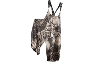 shownicer Salopette Femme Jumpsuit Rétro Impression sans Manches Combinaisons avec Bandoulière Harem Sarouel Pantalon avec Poches Overalls Rompers