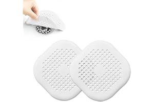 Dreamark Silikonowe sitko do włosów, do odpływu, z 4 przyssawkami, do łazienki, wanny, kuchni, umywalki i zlewozmywaka, 2 sztuki (białe, białe)