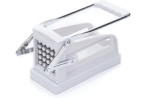 KitchenCraft Potato Chipper, Professional Chip Cutter, Plastic and Stainless Steel, 23.5 x 1.5 x 12 cm, White