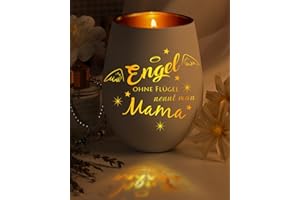 ‎FUNISTREE Muttertagsgeschenk für Mama, Muttertag Windlicht mit Gravur Mama Geschenk, Teelichthalter Geschenke für Beste Mutter Schwiegermutter, Graviertes Windlicht aus Glas Geburtstagsgeschenk für Bonus Mama