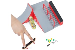 GR8WARE Juego de rampas para monopatines con dedos, Mini rampas para monopatín con dedos Parques Ultimate Skate Park Finger Training Props Juguete Regalo de cumpleaños para niños Adolescentes (R&G - C)