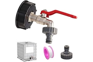 MPXEAVG 3/4 Zoll Auslaufhahn Regentonne, Wassertank Zubehör Auslaufhahn, Messing IBC Auslaufhahn, Wasserhahn für Regentonne, Auslaufhahn, 1000 Liter Wassertank Zubehör, für Regeneimer, Tank, Gartenarbeit