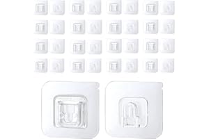 : GaoBangM Double-Sided self-Adhesive Fastener,Shelf Spare Adhesive Patch Strong Transparent Wall Sticking Hook Traceless Clasp Punch Free Wall Mounted Accessories 16 Pairs