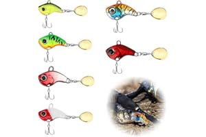 LACHT 6 Pièces leurres de pêche, leurres de pêche Jig Spinner, leurres artificiels, leurres spinnerbait, hameçons pour perche, truite, brochet, sandre, poisson-chat