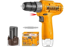INGCO 12V Cordless Drill, Cordless Drilling Machine With 1.5 Battery And Drill Bit, 20Nm,0.8-10Mm,15+1 Torque - Multicolor