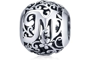 Charms Litera S dla Pandora Bransoletka Charms Alfabet srebro 925 Sterling Perła Kobiety Dziewczyny Prezent Biżuteria, Srebro szterlingowe, srebro sterling