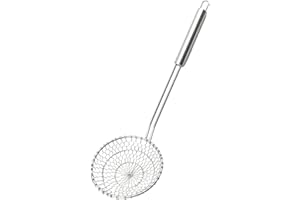 KAYCROWN Colador, espumadera profesional de acero inoxidable con malla en espiral para comidas asiáticas, Best Utensils, acero inoxidable, DIA. 13CM